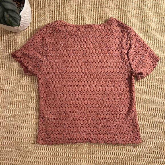 Kids Dusty Pink Hollister Shirt with flower detailing - Picture 2 of 5